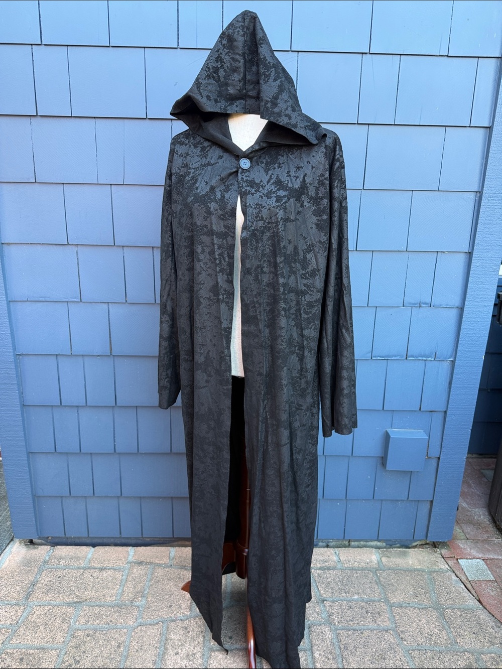 Spirit Black Hooded Long Cape Coat black Halloween one size